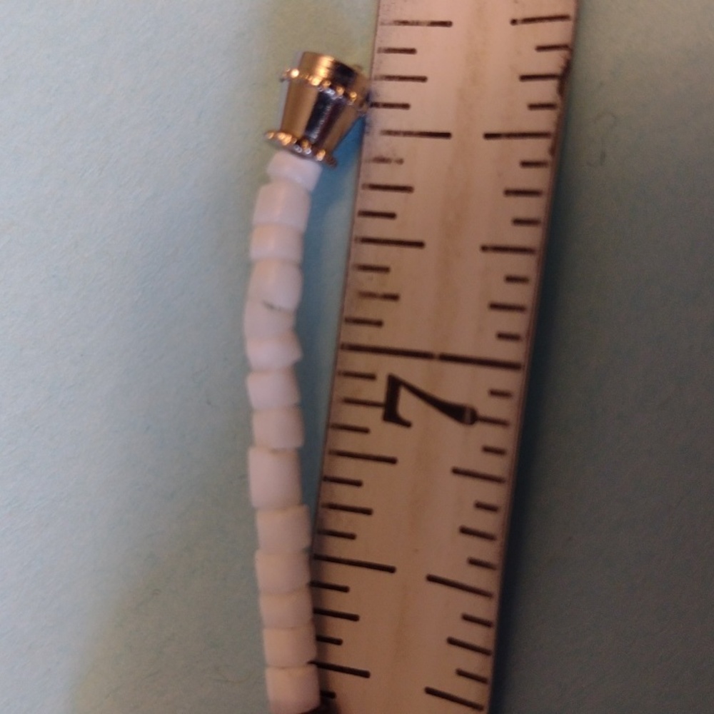 Lovely white with baby blue accents necklace and white w brown accents bracelet - Picture 9 of 12